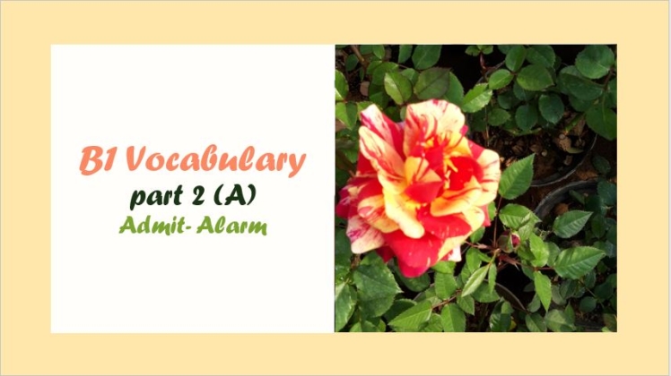 CEFR (B1) Vocabulary- part 2 (A)- English Proficiency- واژگان آنگلیسی سطح B1 براساس استاندارد CEFR