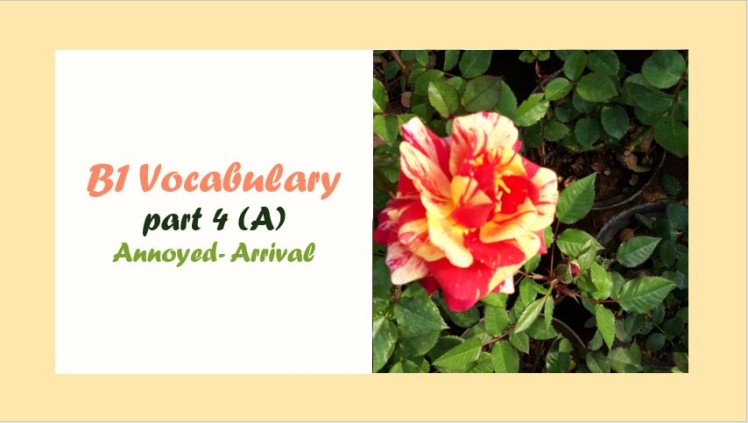 CEFR (B1) Vocabulary- part 4 (A)- English Proficiency- واژگان آنگلیسی سطح B1 براساس استاندارد CEFR